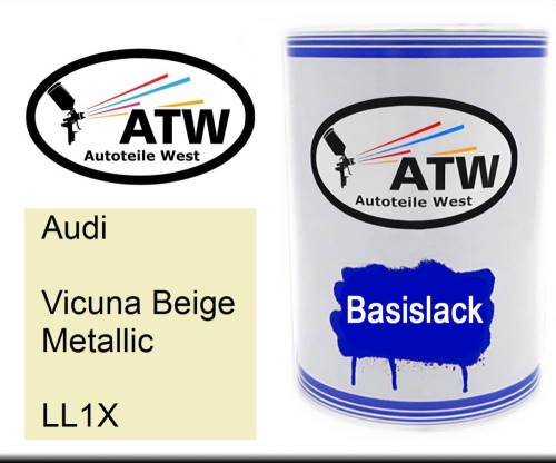 Audi, Vicuna Beige Metallic, LL1X: 500ml Lackdose, von ATW Autoteile West.